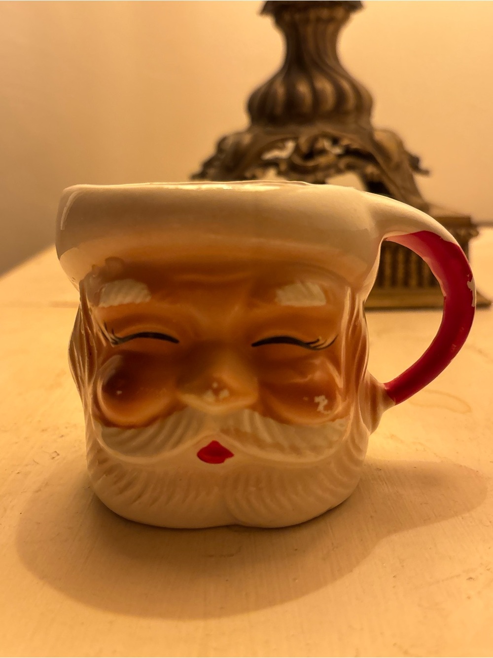 Vintage Santa Mug Japan Christmas Cup Kitschy Holiday Decor Cocoa Mug